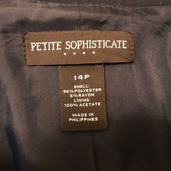 Vintage 90s Petite Sophisticate 2 Piece Skirt Suit Navy Blue Mixed Sizes 12P - Picture 4 of 13